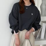 ネイビー×ピンク | 【U.S. POLO ASSN.】レイヤード風配色スウェット | GeeRA