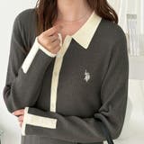 【U.S. POLO ASSN.】配色ポロ衿ニットワンピース | GeeRA | 詳細画像11