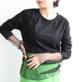 ブラック | シアーレイヤード風カットソー  | GeeRA