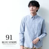 シャツ メンズ 長袖 ストライプ オックスシャツ 春 ボタンダウン | GENELESS | 詳細画像11