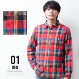 チェックシャツ メンズ 長袖 コットン カジュアルシャツ 綿100 チェック | GENELESS | 詳細画像8 