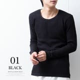 tシャツ メンズ 長袖 サーマル ワッフル 細身 Tシャツ クルーネック | GENELESS | 詳細画像6 