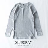 tシャツ メンズ 長袖 サーマル ワッフル 細身 Tシャツ クルーネック | GENELESS | 詳細画像10 