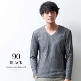 tシャツ メンズ 長袖 vネック 長袖tシャツ 秋冬 細見え スリム Tシャツ | GENELESS | 詳細画像8
