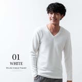 tシャツ メンズ Vネック 長袖 長袖tシャツ ストライプ 細見え スリム | GENELESS | 詳細画像6 