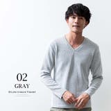 tシャツ メンズ Vネック 長袖 長袖tシャツ ストライプ 細見え スリム | GENELESS | 詳細画像7 