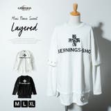 tシャツ メンズ 長袖 重ね着風 フェイクレイヤード パンク ロック | GENELESS | 詳細画像1