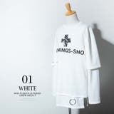 tシャツ メンズ 長袖 重ね着風 フェイクレイヤード パンク ロック | GENELESS | 詳細画像7