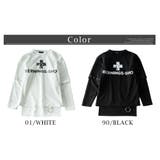 tシャツ メンズ 長袖 重ね着風 フェイクレイヤード パンク ロック | GENELESS | 詳細画像12