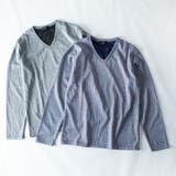 tシャツ メンズ 長袖 Vネック Tシャツ 長袖tシャツ テレコ スリム 秋冬 | GENELESS | 詳細画像4 