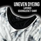 tシャツ メンズ 七分袖 アンサンブル ムラ染め 2枚セット Tシャツ ロック | GENELESS | 詳細画像2 