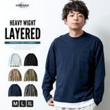 tシャツ メンズ トップス 長袖 重ね着風 ゆったり ロンt クルーネック | GENELESS | 詳細画像1