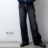デニムパンツ メンズ ブーツカット デニム パンツ ゆったり ワイドパンツ | GENELESS | 詳細画像9 