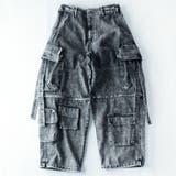 カーゴパンツ メンズ ゆったり デニム ケミカルウォッシュ ジーパン | GENELESS | 詳細画像16