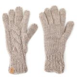 ベージュ | てぶくろ屋さんが作ったウールもこもこ手編み風レディース手袋 日本製 冷え取り | GlovesDEPO