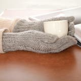 てぶくろ屋さんが作ったウールもこもこ手編み風レディース手袋 日本製 冷え取り | GlovesDEPO | 詳細画像3 