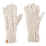 オフホワイト | てぶくろ屋さんが作ったウールもこもこ手編み風レディース手袋 日本製 冷え取り | GlovesDEPO