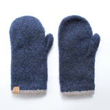 ネイビー | モコモコスリット付きミトン手袋 指紋認証対応スマホ用手袋日本製 | GlovesDEPO