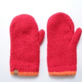 レッド | モコモコスリット付きミトン手袋 指紋認証対応スマホ用手袋日本製 | GlovesDEPO