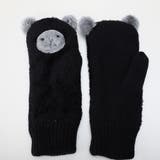 ブラック | レディース ふわもこニットミトン手袋 アルパカ 全3色 | GlovesDEPO