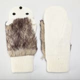 オフホワイト | レディース ファー風ミトン手袋 ハリネズミ 全3色 | GlovesDEPO