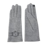グレー | レディース刺繍ジャージ手袋 タッチパネル対応 吸湿発熱手袋 | GlovesDEPO