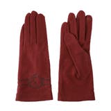 エンジ | レディース刺繍ジャージ手袋 タッチパネル対応 吸湿発熱手袋 | GlovesDEPO