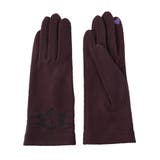 パープル | レディース刺繍ジャージ手袋 タッチパネル対応 吸湿発熱手袋 | GlovesDEPO