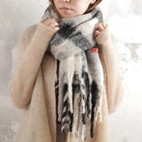 あったかマフラー 大判 ブロックチェック＆フリンジ | GlovesDEPO | 詳細画像5 