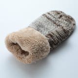あったか二重手袋！中は５本指で指も動かしやすいボアミトン手袋雪柄 | GlovesDEPO | 詳細画像3 