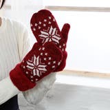 あったか二重手袋！中は５本指で指も動かしやすいボアミトン手袋雪柄 | GlovesDEPO | 詳細画像5 