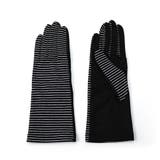 ブラック | 「すべり止め付き」ドライブ ガーデニングに最適♪「清涼」ボーダー UV手袋 | GlovesDEPO