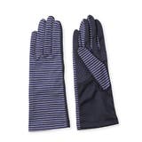 ネイビー | 「すべり止め付き」ドライブ ガーデニングに最適♪「清涼」ボーダー UV手袋 | GlovesDEPO