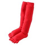 レッド | てぶくろ屋さんがつくった「モコモコ５本指ソックス」ゆったり派シングル | GlovesDEPO