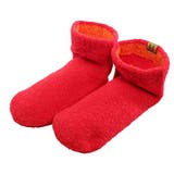 レッド | てぶくろ屋さんがつくった「モコモコ先丸ソックス ゆったり派シングル ショートタイ… | GlovesDEPO