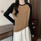 ベージュ | バイカラー薄手フリーストップス 10069 | G&L Style