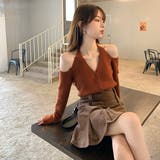 Vネックショルダーカットニットトップス 10074 | G&L Style | 詳細画像4 