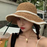 ブラウン | パール付ストローハット 10146 | G&L Style