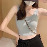 ライトグレー | カップ付 ダブルストラップタンクトップ 10258 | G&L Style