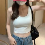 ホワイト | カップ付 ダブルストラップタンクトップ 10258 | G&L Style