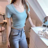 Uネックショート丈Tシャツ 10332 | G&L Style | 詳細画像12