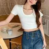 Uネックショート丈Tシャツ 10332 | G&L Style | 詳細画像5