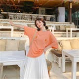 オレンジ | ピーチ刺繍 半袖Tシャツ 10336 | G&L Style