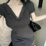 Vネックチュニック丈フード付Tシャツミニワンピース 10352 | G&L Style | 詳細画像11 