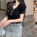 フロントボタンリブ半袖トップス 10357 | G&L Style | 詳細画像9