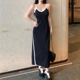 ブラック | バイカラーキャミソールワンピース 10374 | G&L Style