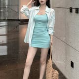 ストライプシャツ×キャミソールミニワンピース セットアップ 10390 | G&L Style | 詳細画像3