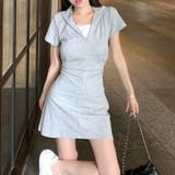 レイヤード風 フード付 ハーフジップミニワンピース 10401 | G&L Style | 詳細画像2