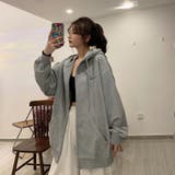 グレー | レタリング 薄手 ジップパーカー 7981 | G&L Style