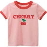 ピンク | CHERRYプリント バイカラーTシャツ 8113 | Amiyo